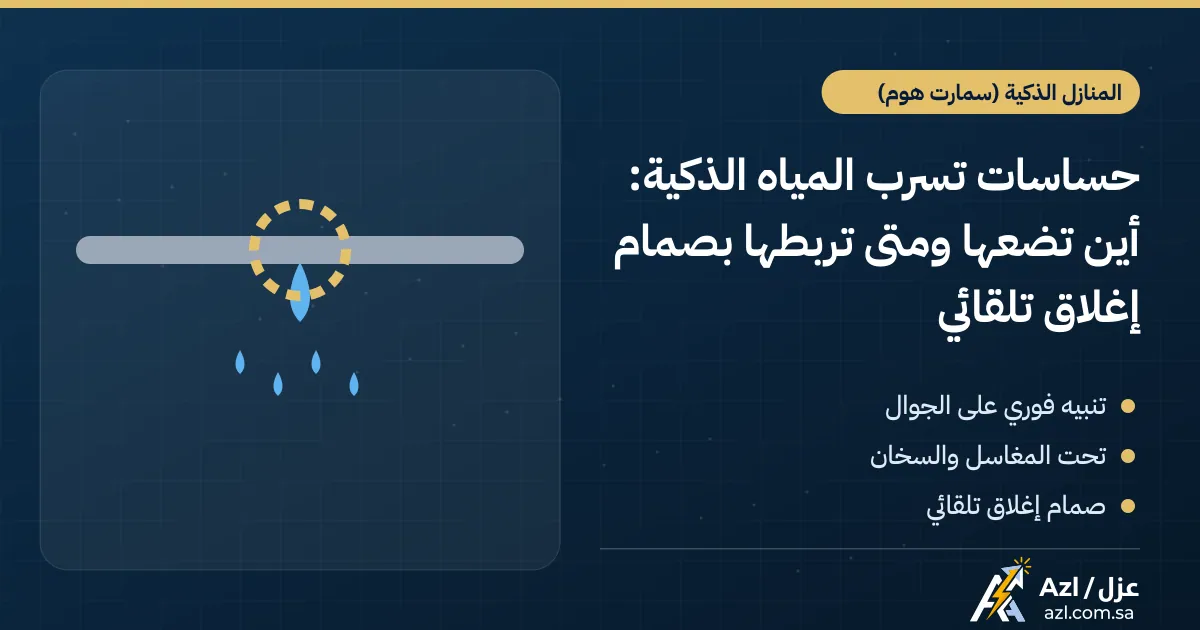 حساسات تسرب المياه الذكية: أين تضعها ومتى تربطها بصمام إغلاق تلقائي
